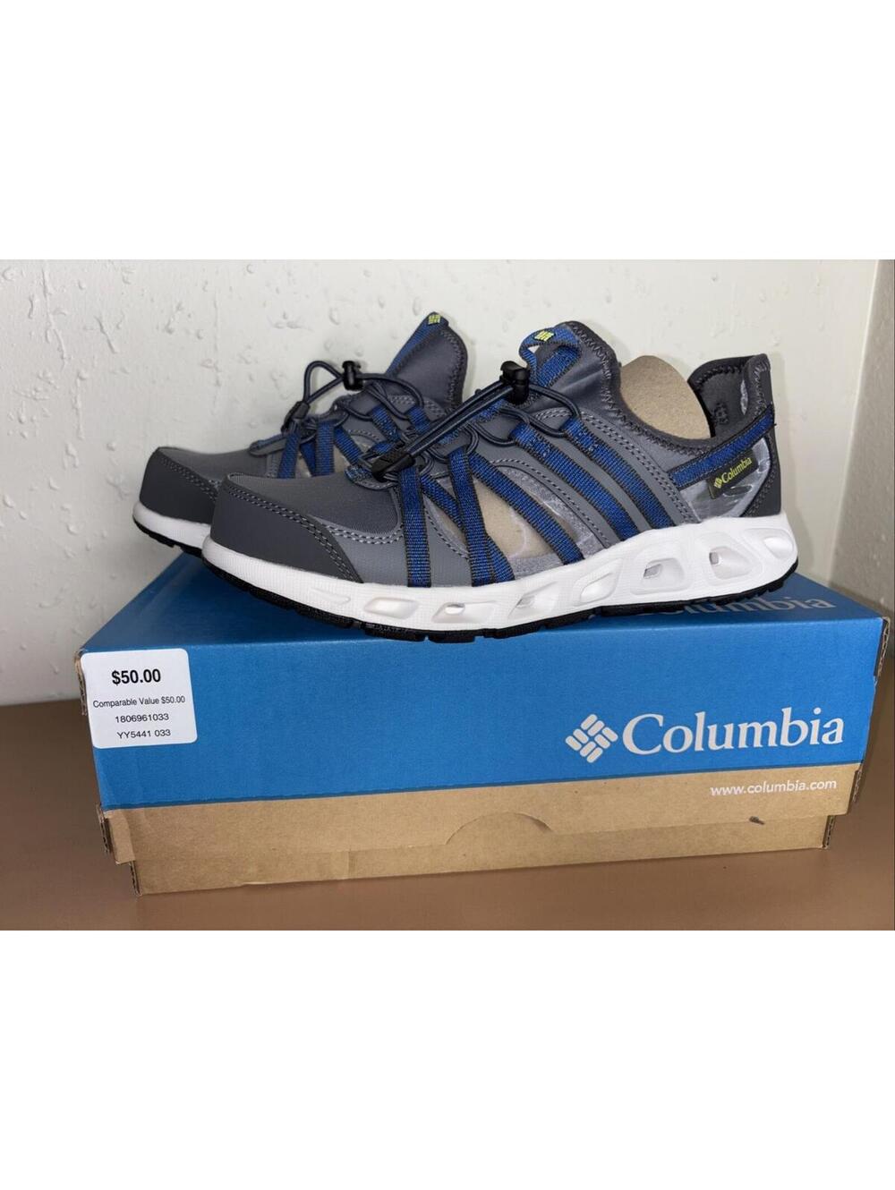 Columbia Okolona Hiking Water Shoes Youth Size 5 Grey / Blue - New w/ Box